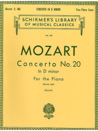 W.A. Mozart: Piano Concerto No. 20 In D Minor K.466 (2 Piano Score) (noty, dva klavíry)