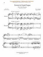 W.A. Mozart: Sonata In D (K.448)/Fugue In C Minor (K.426)- 2 Pianos (noty, dva klavíry)
