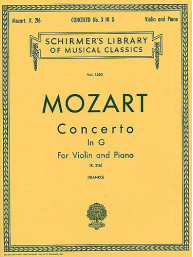 W.A. Mozart: Violin Concerto No.3 In G K.216 (Violin/Piano) (noty, housle, klavír)