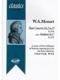 W.A. Mozart: Flute Concerto No.2 in D K.314 and Andante in C K.315 (noty, příčná flétna, klavír)