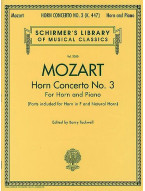 W.A. Mozart: Horn Concerto No.3 (noty, lesní roh, klavír)
