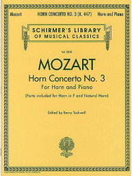 W.A. Mozart: Horn Concerto No.3 (noty, lesní roh, klavír)