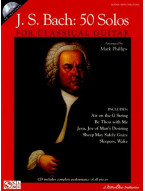 J.S. Bach: 50 Solos For Classical Guitar (noty, tabulatury na kytaru) (+audio)