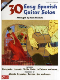 30 Easy Spanish Guitar Solos (noty, klasická kytara) (+audio)