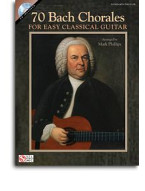 Johann Sebastian Bach: 70 Bach Chorales For Easy Classical Guitar (tabulatury, noty, kytara) (+audio)