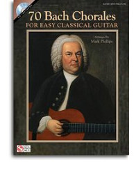 Johann Sebastian Bach: 70 Bach Chorales For Easy Classical Guitar (tabulatury, noty, kytara) (+audio)