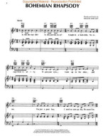 Queen: Bohemian Rhapsody (noty na klavír, zpěv, akordy na kytaru)