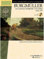 Johann Friedrich Burgmüller: 18 Characteristic Studies Op.109 - Schirmer Performance Editions (noty na sólo klavír) (+audio)