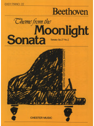 Beethoven: Theme From The Moonlight Sonata Op. 27 No.22 (noty na snadný klavír)