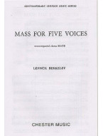 Lennox Berkeley: Mass For Five Voices Op.64 (noty na sborový zpěv SATB)