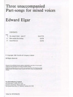 Edward Elgar: Three Unaccompanied Part-Songs For Mixed Voices (noty na sborový zpěv SATB)