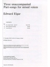 Edward Elgar: Three Unaccompanied Part-Songs For Mixed Voices (noty na sborový zpěv SATB)