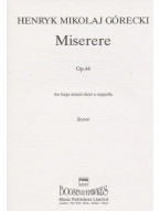 Henryk Gorecki: Miserere Op.44 (Vocal Score) (noty na sborový zpěv SATB)