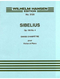Jean Sibelius: Dance Champetre No.4 Op.106 No.4 (noty na housle, klavír)