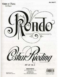 Oskar Rieding: Rondo For Violin And Piano Op.22 No.3 (noty na housle, klavír)