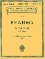 Johannes Brahms: Sonata For Clarinet And Piano In F Minor Op.120 No.1 (noty na klarinet, klavír)