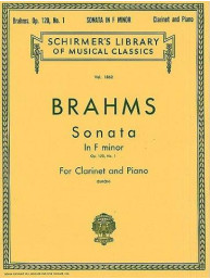 Johannes Brahms: Sonata For Clarinet And Piano In F Minor Op.120 No.1 (noty na klarinet, klavír)