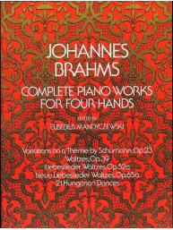 Johannes Brahms: Complete Piano Works For Four Hands (noty na čtyřruční klavír)