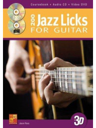 Jason Ross: 200 Jazz Licks For Guitar In 3D (noty na kytaru) (+CD & DVD)