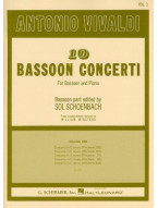 Antonio Vivaldi: 10 Bassoon Concerti For Bassoon And Piano Volume 1 (noty na fagot, klavír)