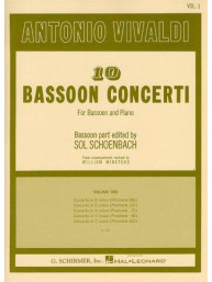 Antonio Vivaldi: 10 Bassoon Concerti For Bassoon And Piano Volume 1 (noty na fagot, klavír)
