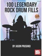 Jason Prushko: 100 Legendary Rock Drum Fills (noty na bicí) (+audio)