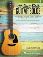 30 Easy Folk Guitar Solos (noty, tabulatury na kytaru) (+audio)