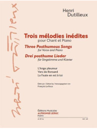 Henri Dutilleux: Three Posthumous Songs (noty na zpěv, klavír)