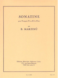 Bohuslav Martinů: Sonatine For Trumpet And Piano (noty na trubku, klavír)