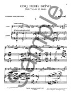 Bohuslav Martinů: 5 Piéces Bréves (noty na housle, klavír)