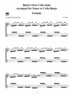 Bach's Cello Suites I-III (noty, tabulatury na tenorové banjo) (+audio)