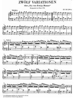 W. A. Mozart: 12 Variations On 'Ah, Vous Dirai-je Maman' K.265 (noty na klavír)