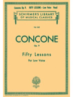 Joseph Concone: 50 Lessons, Op. 9 (noty na klavír, hluboký hlas)