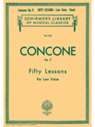Joseph Concone: 50 Lessons, Op. 9 (noty na klavír, hluboký hlas)