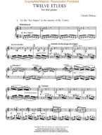 Debussy: Twelve Etudes For Piano (noty na klavír)