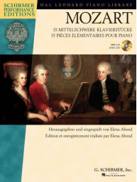 Mozart: 15 Intermediate Piano Pieces (noty na klavír) (+audio)