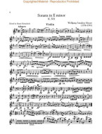 W. A. Mozart: Sonata In E Minor K.304 (noty na housle, klavír)