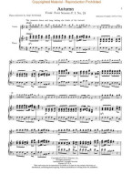 Antonio Vivaldi: Autumn / Podzim From 'Four Seasons' Op.8 (noty na housle, klavír)