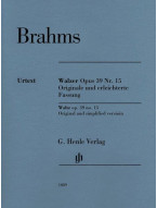 Johannes Brahms: Waltz Op 39 No 15 Original & Simplified Version (noty na klavír)