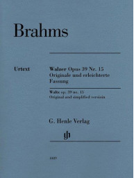 Johannes Brahms: Waltz Op 39 No 15 Original & Simplified Version (noty na klavír)