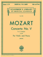 W.A. Mozart: Violin Concerto No.5 In A Major K.219 (noty na housle, klavír)
