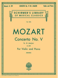 W.A. Mozart: Violin Concerto No.5 In A Major K.219 (noty na housle, klavír)