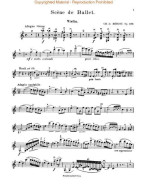 Charles Auguste de Bériot: Scéne de Ballet, Op. 100 (noty, housle, klavír)