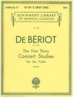 Charles Auguste de Bériot: First 30 Concert Studies, Op. 123 (noty na housle)