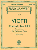 Giovanni Battista Viotti: Concerto No. 22 in A Minor (noty na housle, klavír)