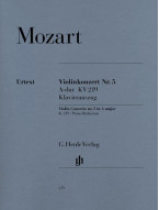 W.A. Mozart: Violin Concerto no. 5 A major K. 219 (noty na housle, klavír)