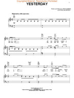 Beatles: Yesterday (noty na klavír, zpěv, akordy)