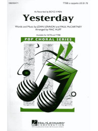 Beatles: Yesterday - TTBB a Cappella (noty na sborový zpěv) - SADA 5 ks