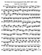 Johann Sebastian Bach: Complete Suites for Unaccompanied Cello and Sonatas for Viola da Gamba (noty na violoncello)