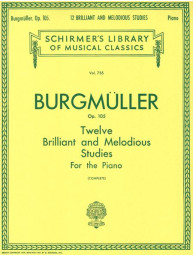 Friedrich Burgmüller: 12 Brilliant and Melodious Studies, Op. 105 (noty na klavír)